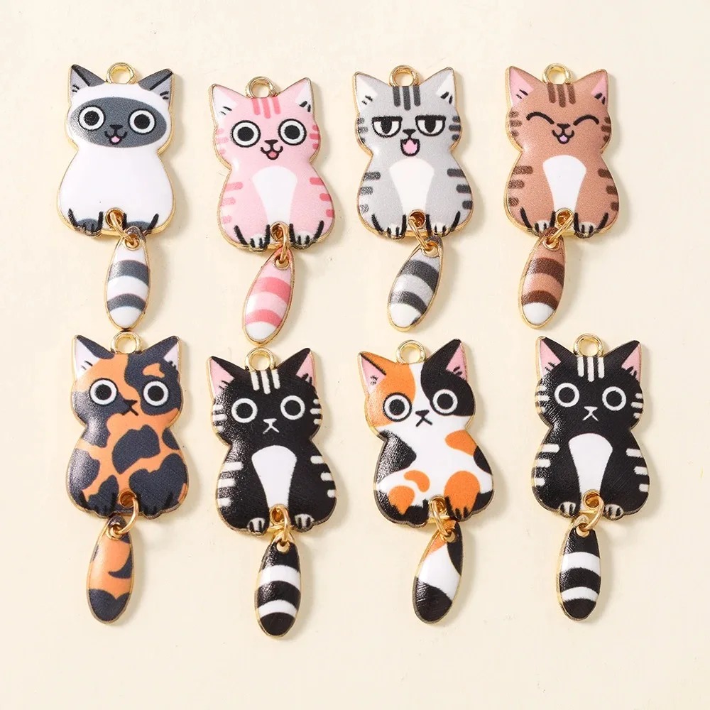 10Pcs 16×39mm Cute Cartoon Cat - đánh giá và giá Resin Crafts Diy