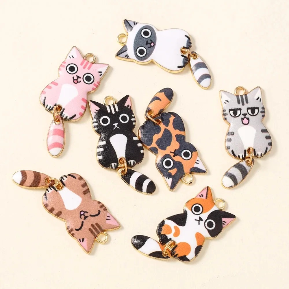 10Pcs 16×39mm Cute Cartoon Cat - đánh giá và giá Resin Crafts Diy